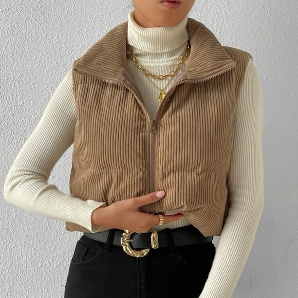 Corduroy Puffer Vest - Picture 1 of 9